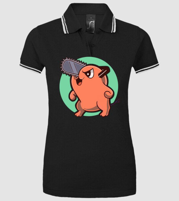 Pochita - ChainSawMan model negru pe tricou