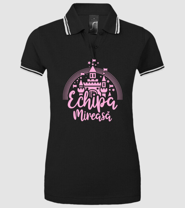 Prinţesă mireasă model negru pe tricou