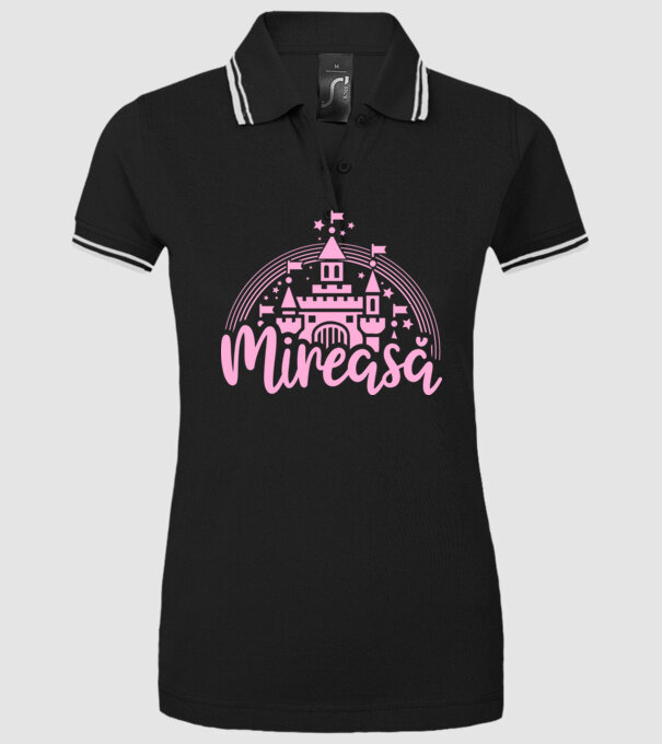 Prinţesă mireasă model negru pe tricou