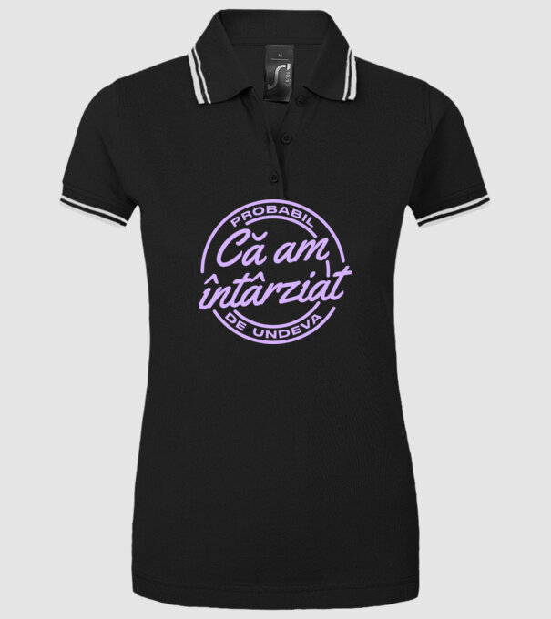 Probabil că am întârziat de undeva model negru pe tricou