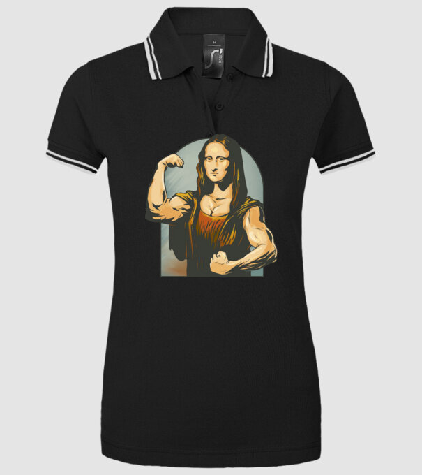 Pumped Mona model negru pe tricou