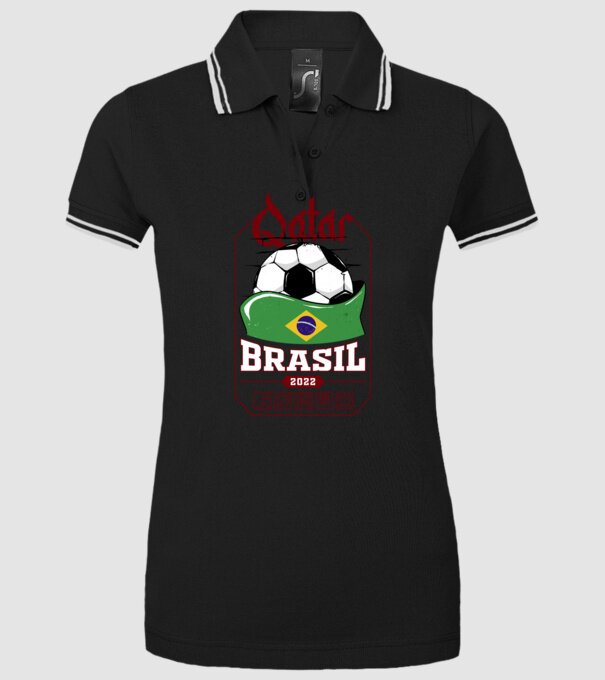 Qatar teams Brasil model negru pe tricou