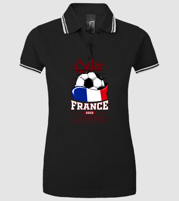 Qatar teams France model negru pe tricou