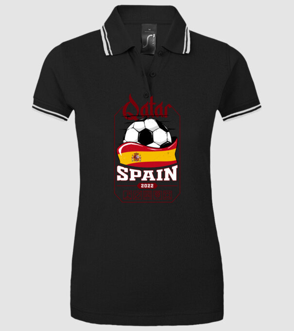 Qatar teams Spain model negru pe tricou