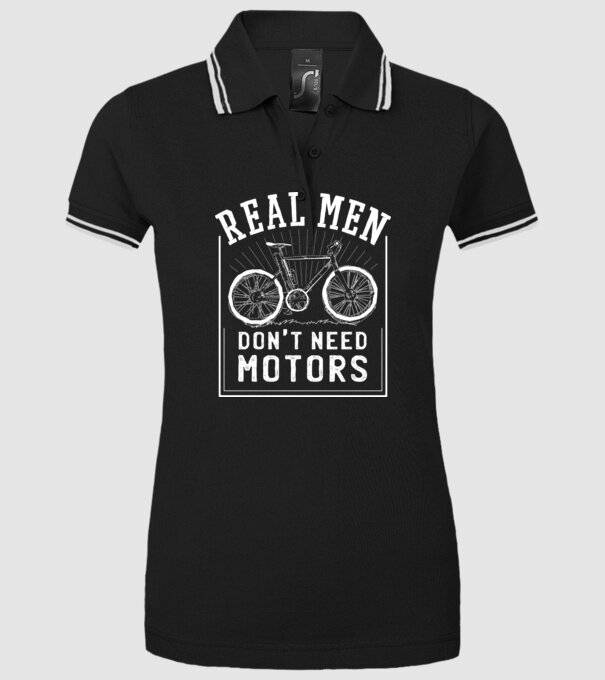 real man dont need motors model negru pe tricou