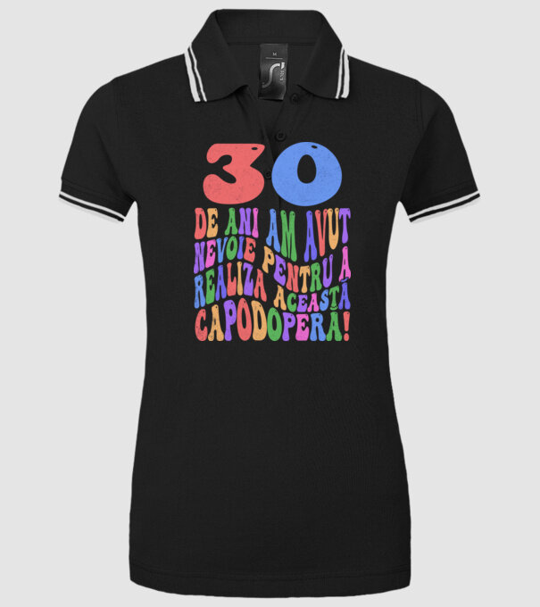 Realiza această capodoperă 30 model negru pe tricou