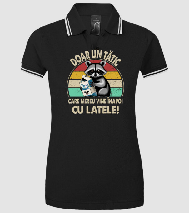Retro Apa aki visszajött a tejjel RO model negru pe tricou