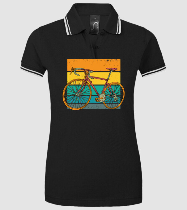 Retro bike model negru pe tricou