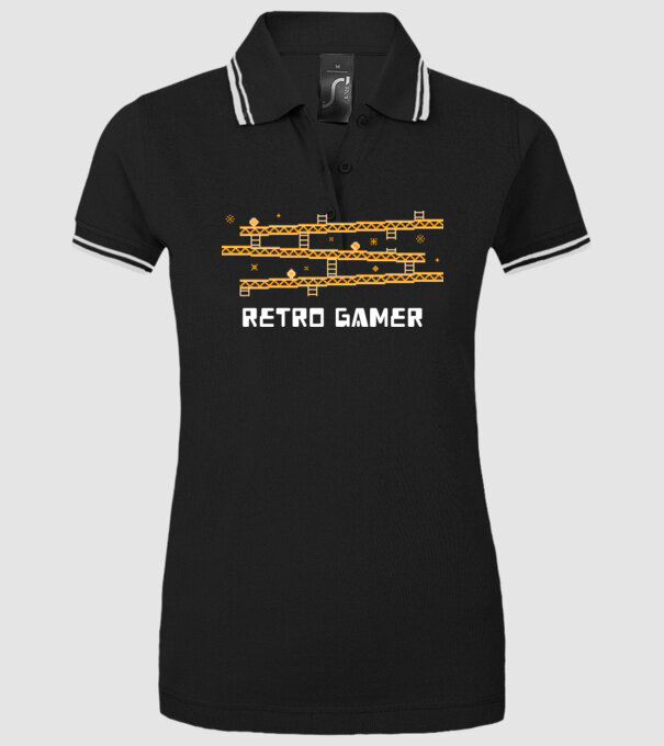Retro gamer 2 model negru pe tricou