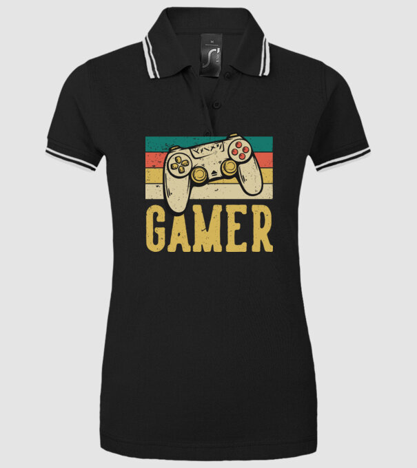 Retro gamer model negru pe tricou