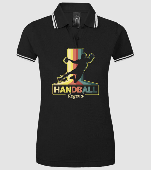 Retro Handball legend model negru pe tricou