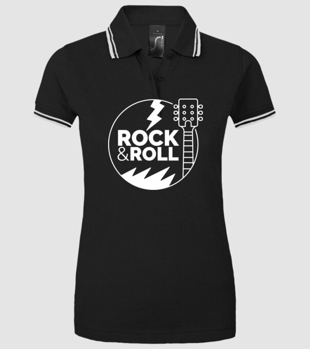 Rock n roll model negru pe tricou