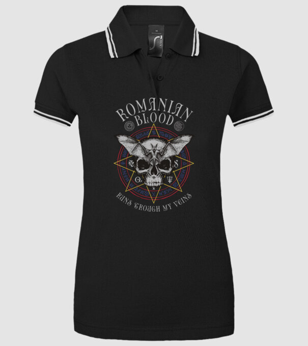 România Romanian Blood model negru pe tricou