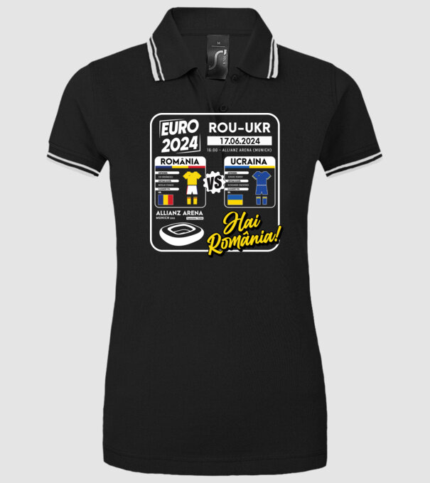 ROU-UKR euro 2024 calendar model negru pe tricou