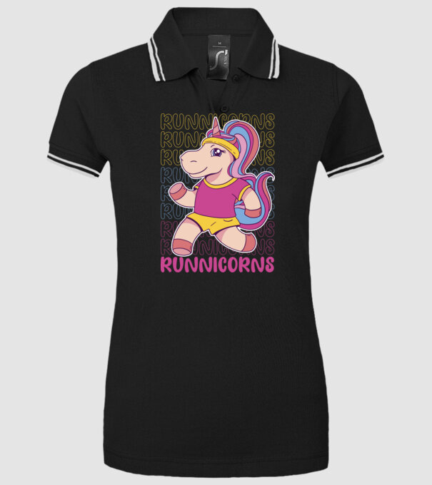 Runnicorns model negru pe tricou