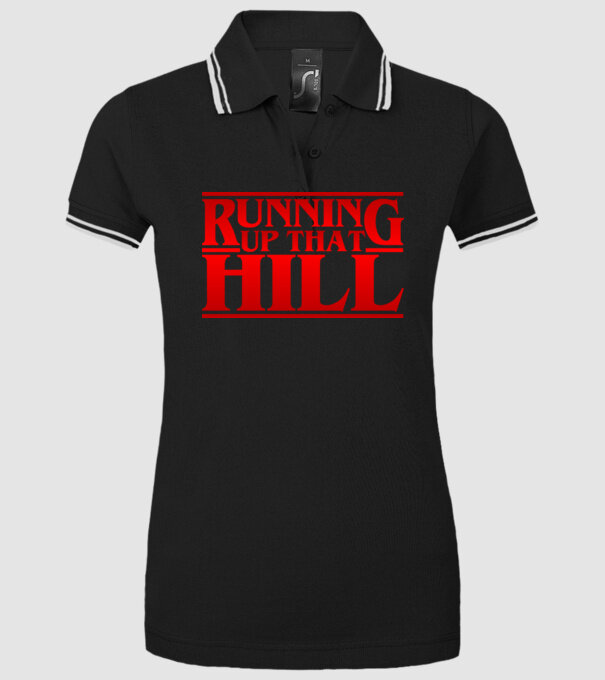 running up that hill model negru pe tricou