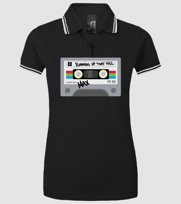 running up that hill casette model negru pe tricou
