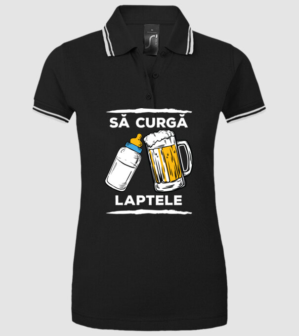 să curgă laptele! model negru pe tricou