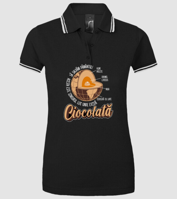 să salvăm Pământul! acesta este singurul loc unde există ciocolată - alune prăjite, caramel lipicios, nuga, ciocolată cu lapte model negru pe tricou