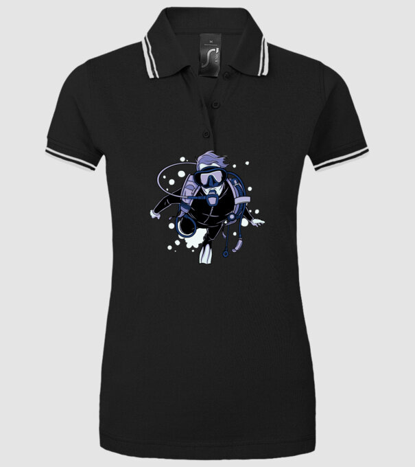 Scuba driver model negru pe tricou