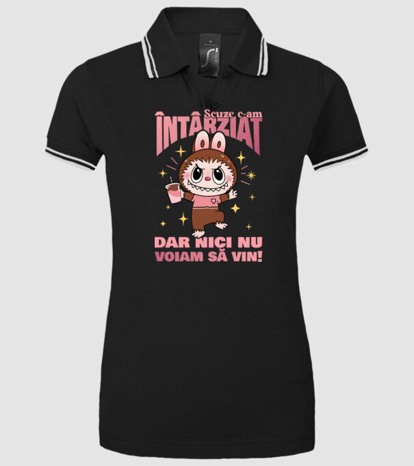 Scuze c-am întârziat model negru pe tricou