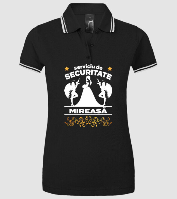 serviciu de securitate mireasă model negru pe tricou