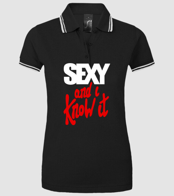 Sexy And I Know It model negru pe tricou