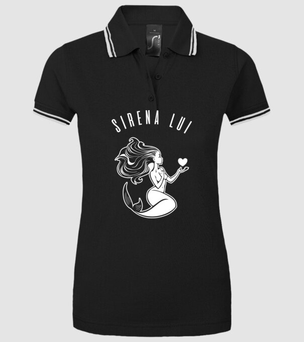 Sirena lui model negru pe tricou