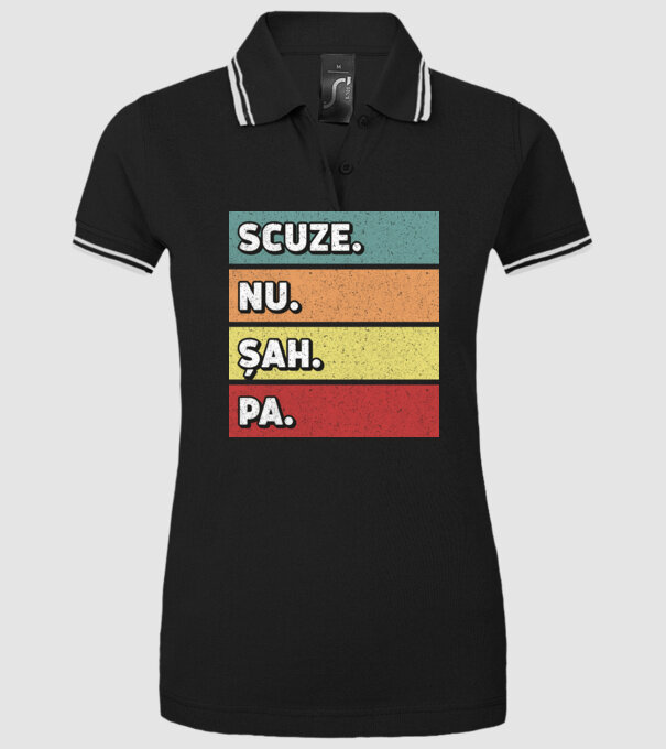 Sorry Cant Chess Bye model negru pe tricou