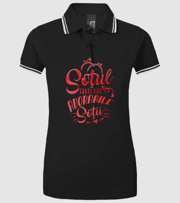 Soțul celei mai adorabile soții model negru pe tricou
