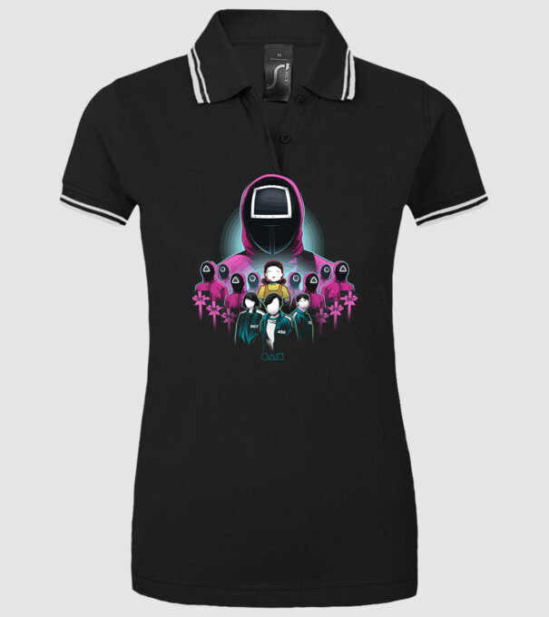 squid game crew model negru pe tricou