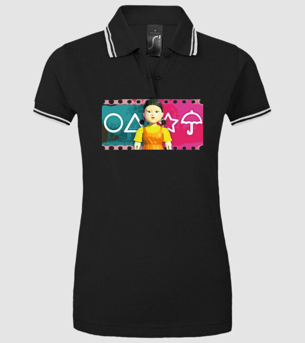 squid game drawing model negru pe tricou