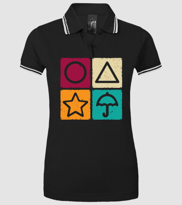 squid game motive game model negru pe tricou