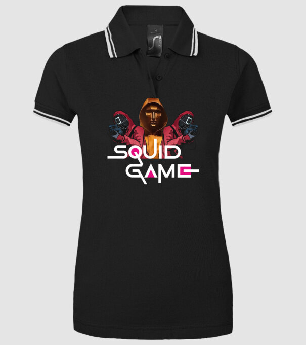 squid game poster model negru pe tricou
