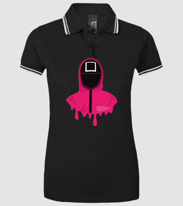 squid game square model negru pe tricou
