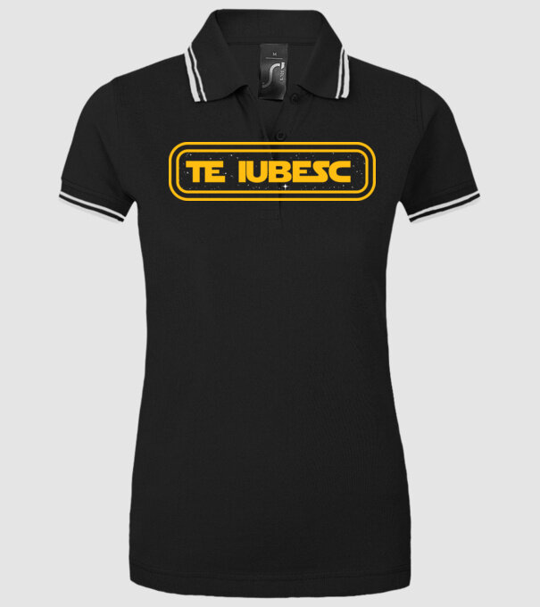 Starwars couple shirt model negru pe tricou