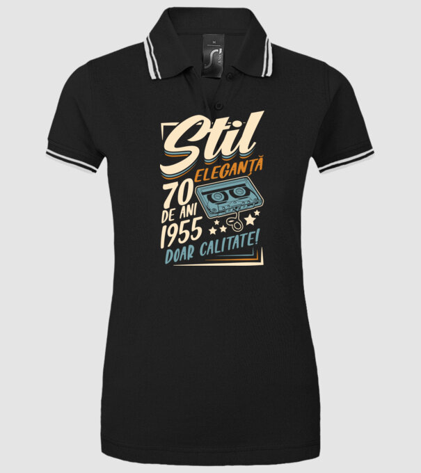 Stil eleganta 1955 model negru pe tricou