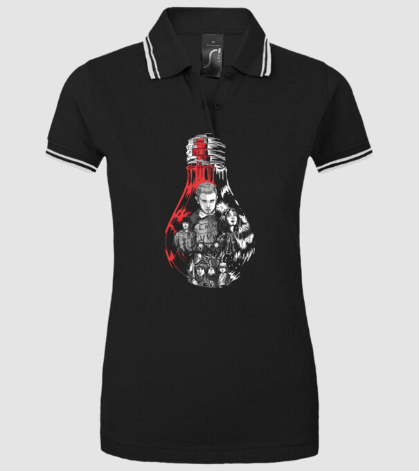 stranger things bulb model negru pe tricou