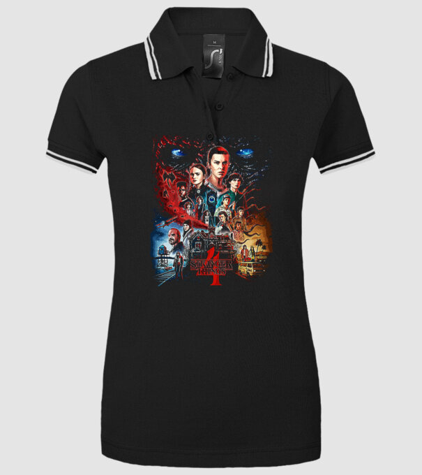 stranger things poster model negru pe tricou