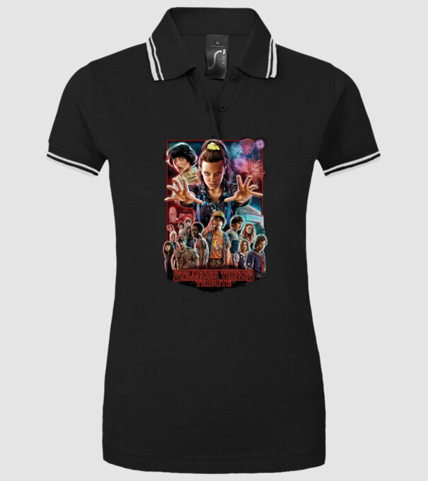 stranger things tribute poster model negru pe tricou