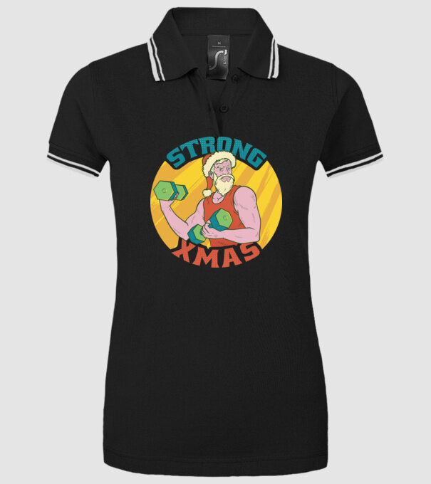 strong xmas model negru pe tricou