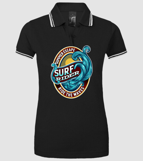 Summer Escape model negru pe tricou