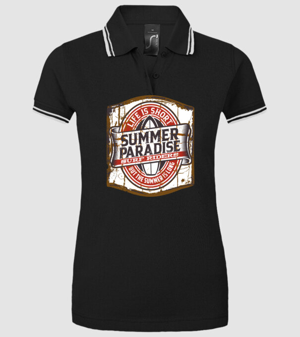 Summer Paradise model negru pe tricou