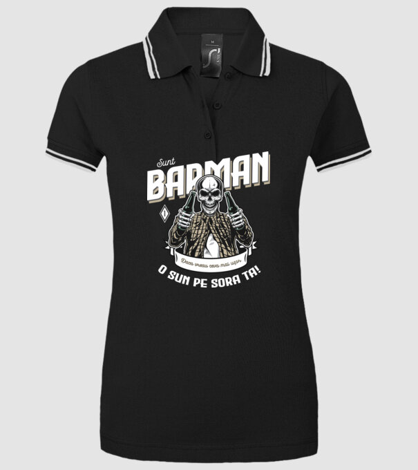 Sunt barman! Dacă vreau ceva mai ușor, o sun pe sora ta model negru pe tricou