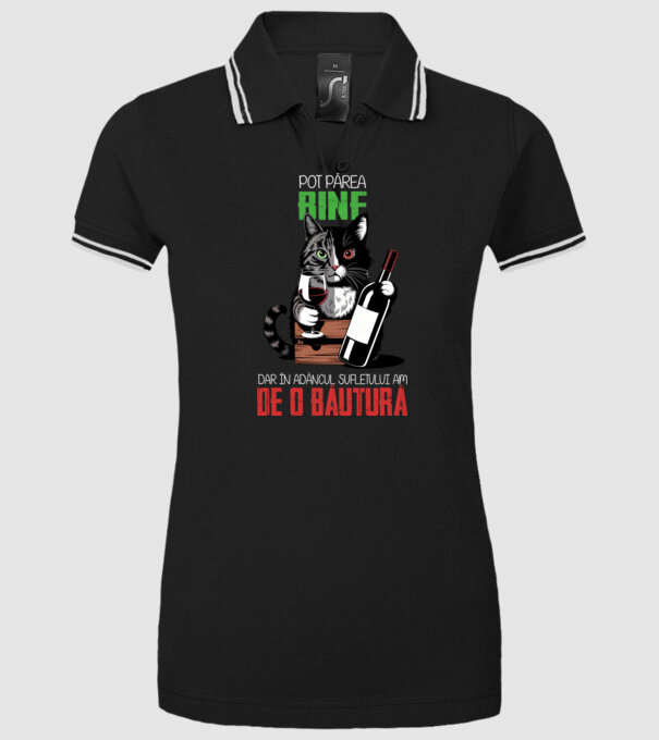 sunt bun pentru o băutură Negru model negru pe tricou