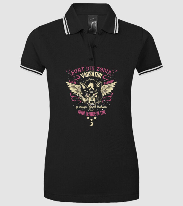Vărsător model negru pe tricou