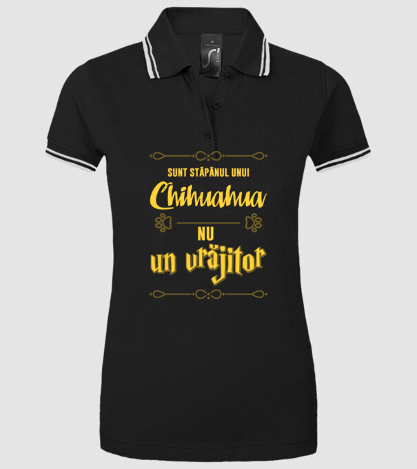 sunt stăpânul unui chihuahua, nu un vrăjitor model negru pe tricou