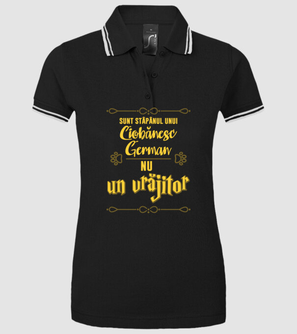 sunt stăpânul unui ciobănesc german, nu un vrăjitor model negru pe tricou