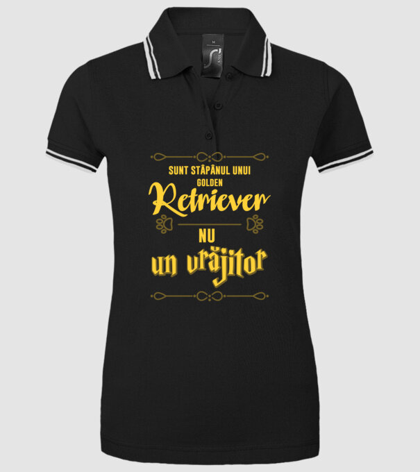 sunt stăpânul unui golden retviever, nu un vrăjitor model negru pe tricou
