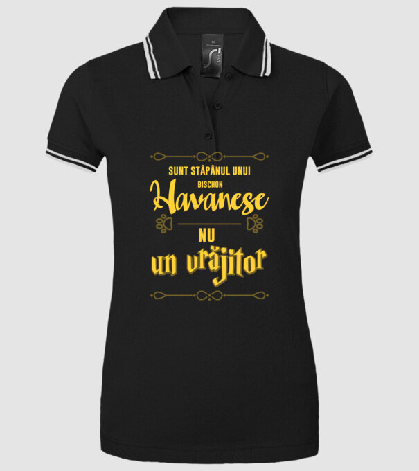 sunt stăpânul unui havanese, nu un vrăjitor model negru pe tricou